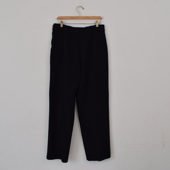 Vintage 90s Black Wool PLeated Trousers size 12 | 32 waist - Picture 3 of 8